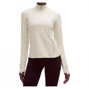 NEW LULULEMON it's rulu classic-fit half zip top in light ivory